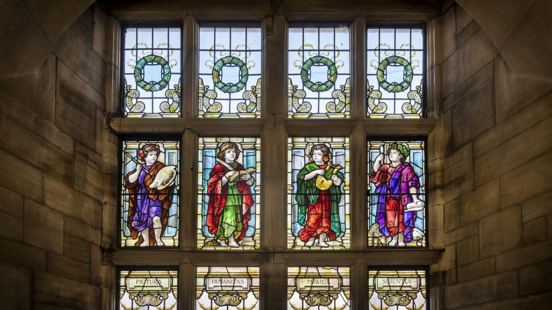 Bangor University stained glass window