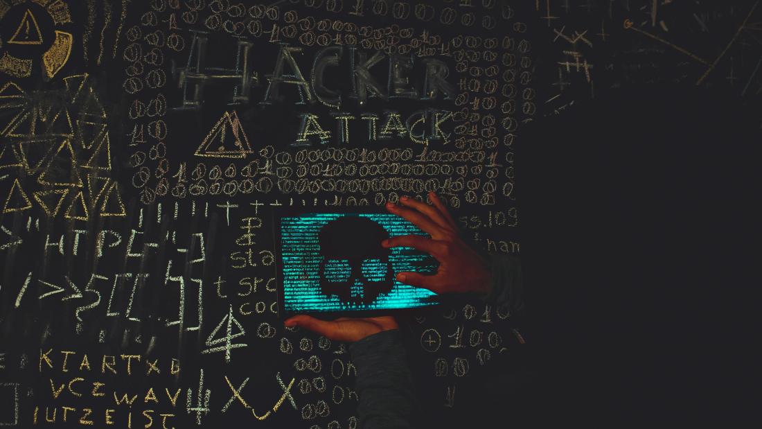 Computer image with skull