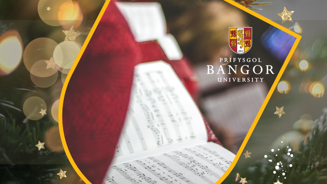 Photo of a music score and Christmas lightings