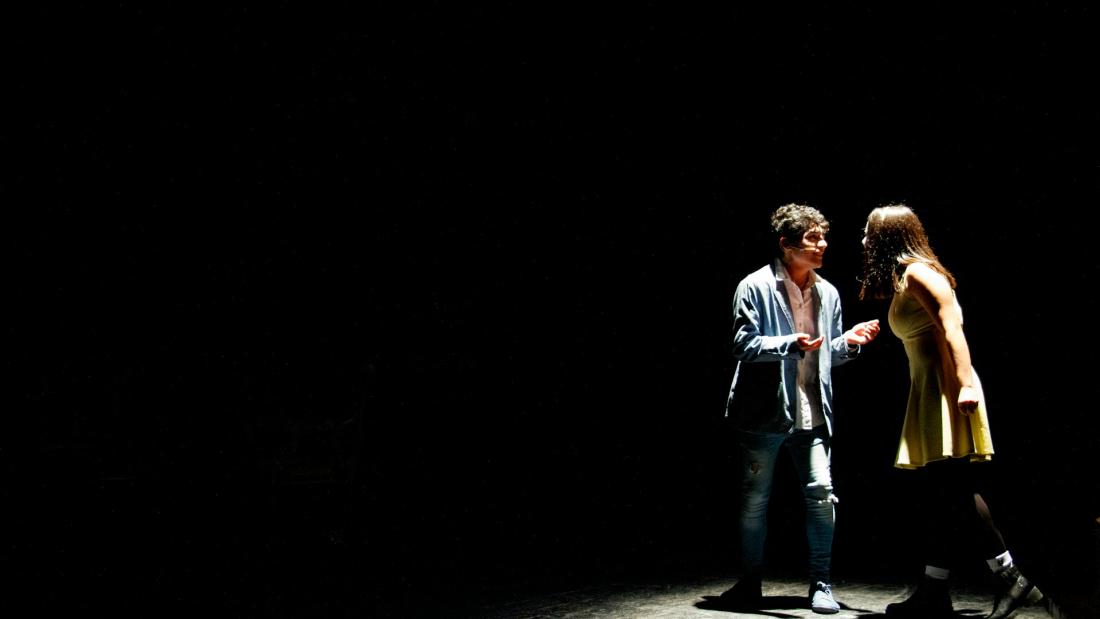 Couple on a theatre stage