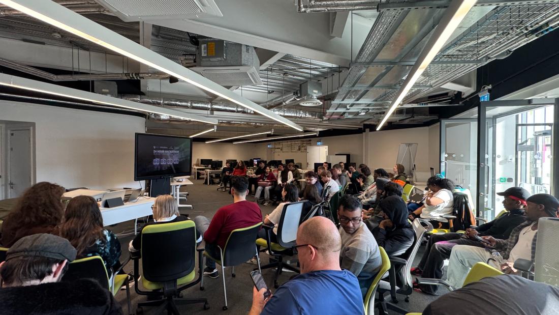 Computer Science Hackathon - Participants prepare to pitch their ideas to the judges after 24-hours.