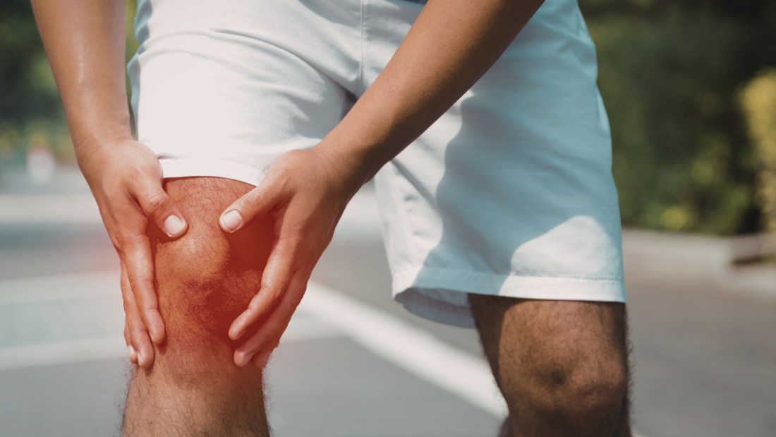 Close up of injured knee