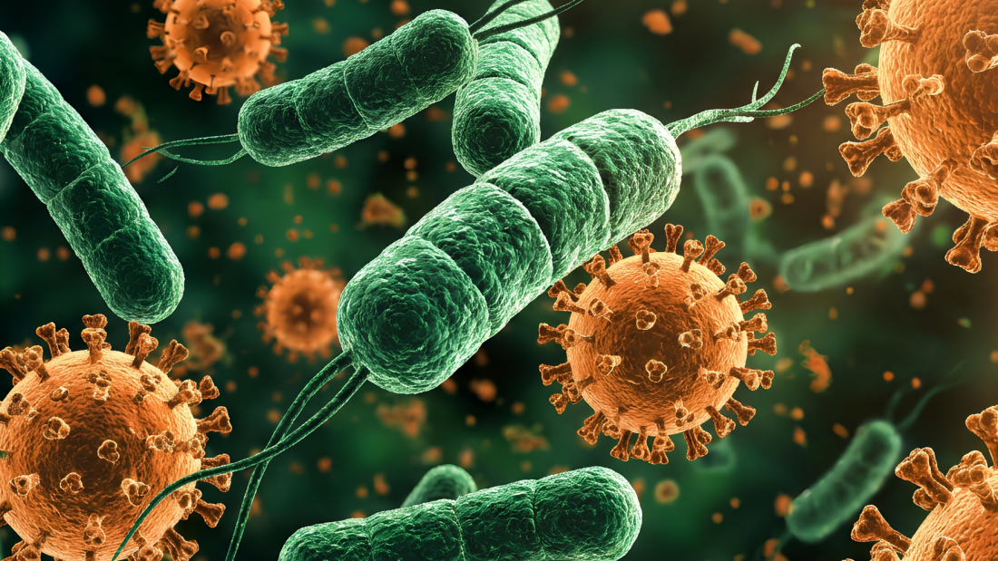 Various viruses under a microscope