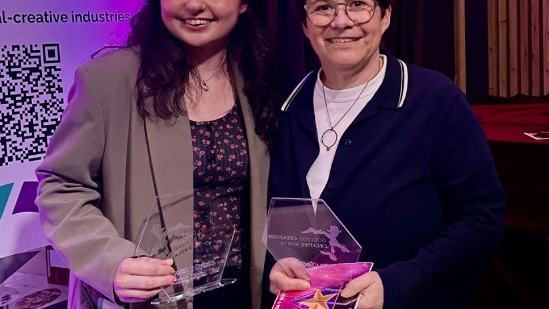 Begw Elain and Carol Jones, Lecturer; Screen Academy Manager