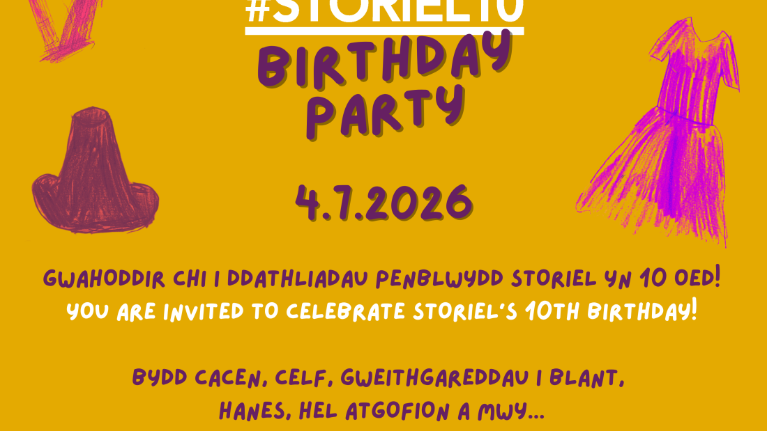 Poster advertising an event at Storiel Bangor 