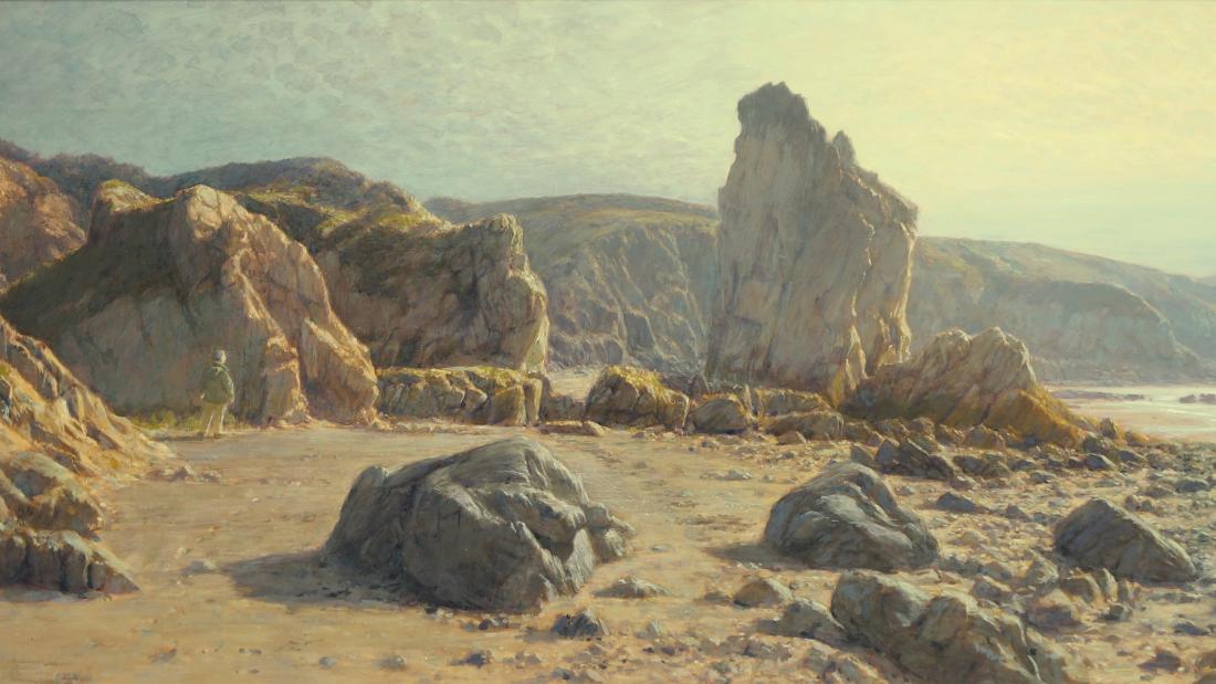 Picture of David Woodford painting ‘Porth Padrig'.