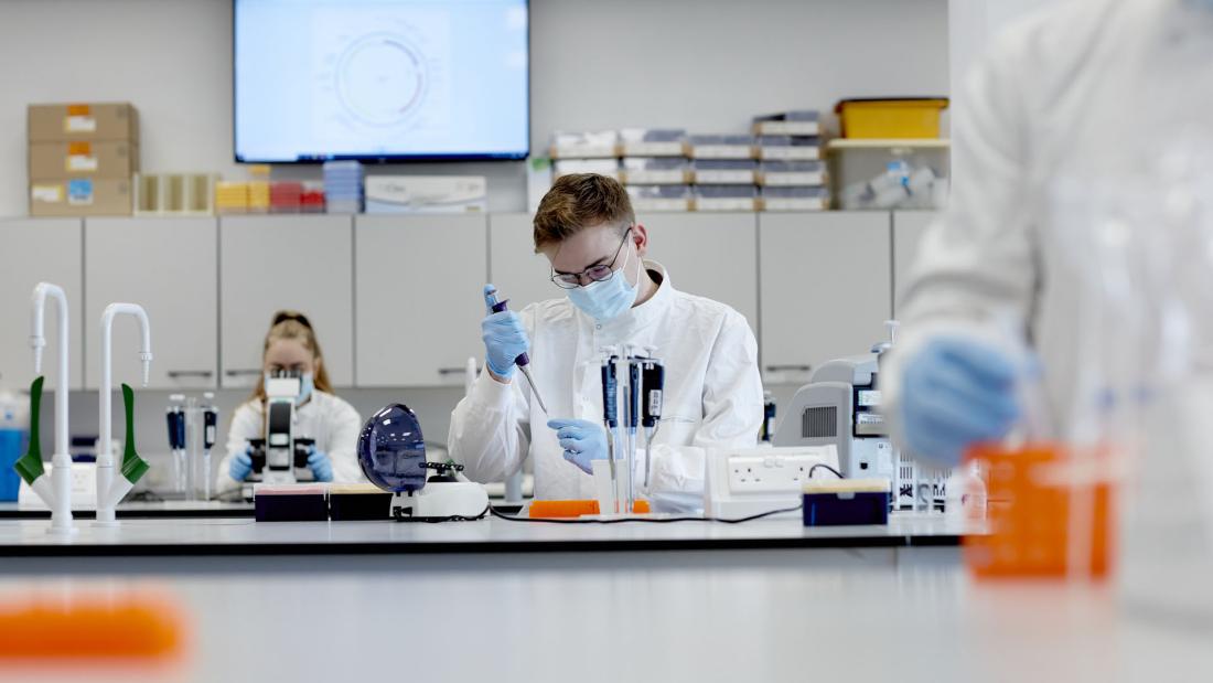 Students conducting experiments in in a laboratory 