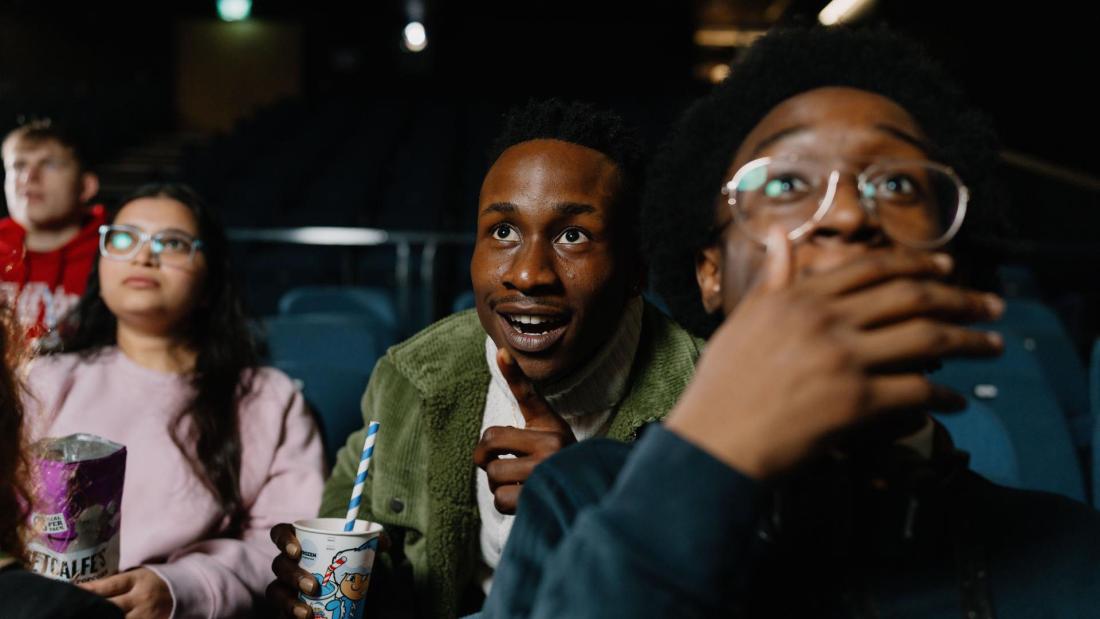 Students watching a film in Pontio Cinema