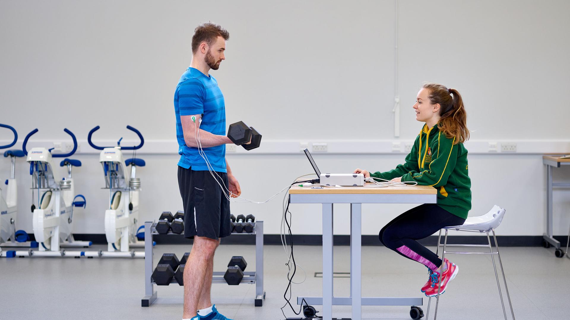 Students working in Sport and Exercise Science Lab