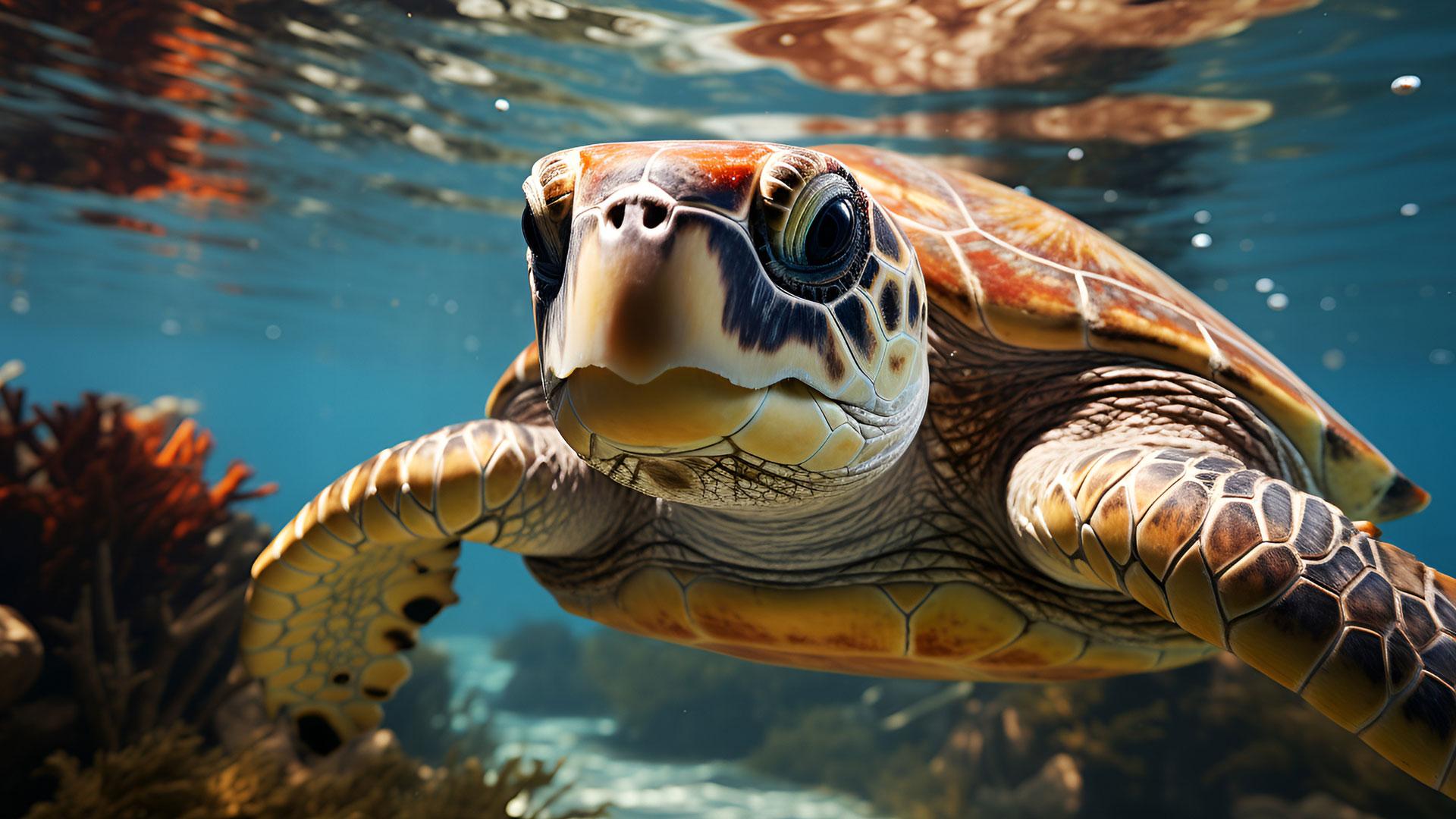 Turtle swimming