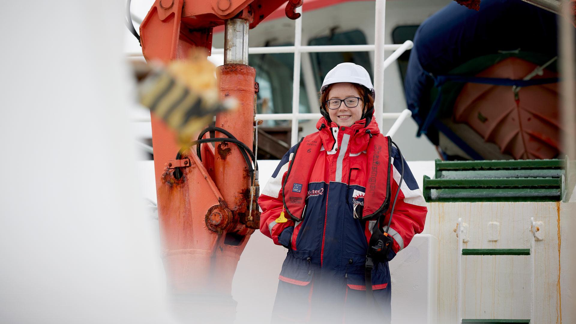 Student onboard Bangor research vessel 