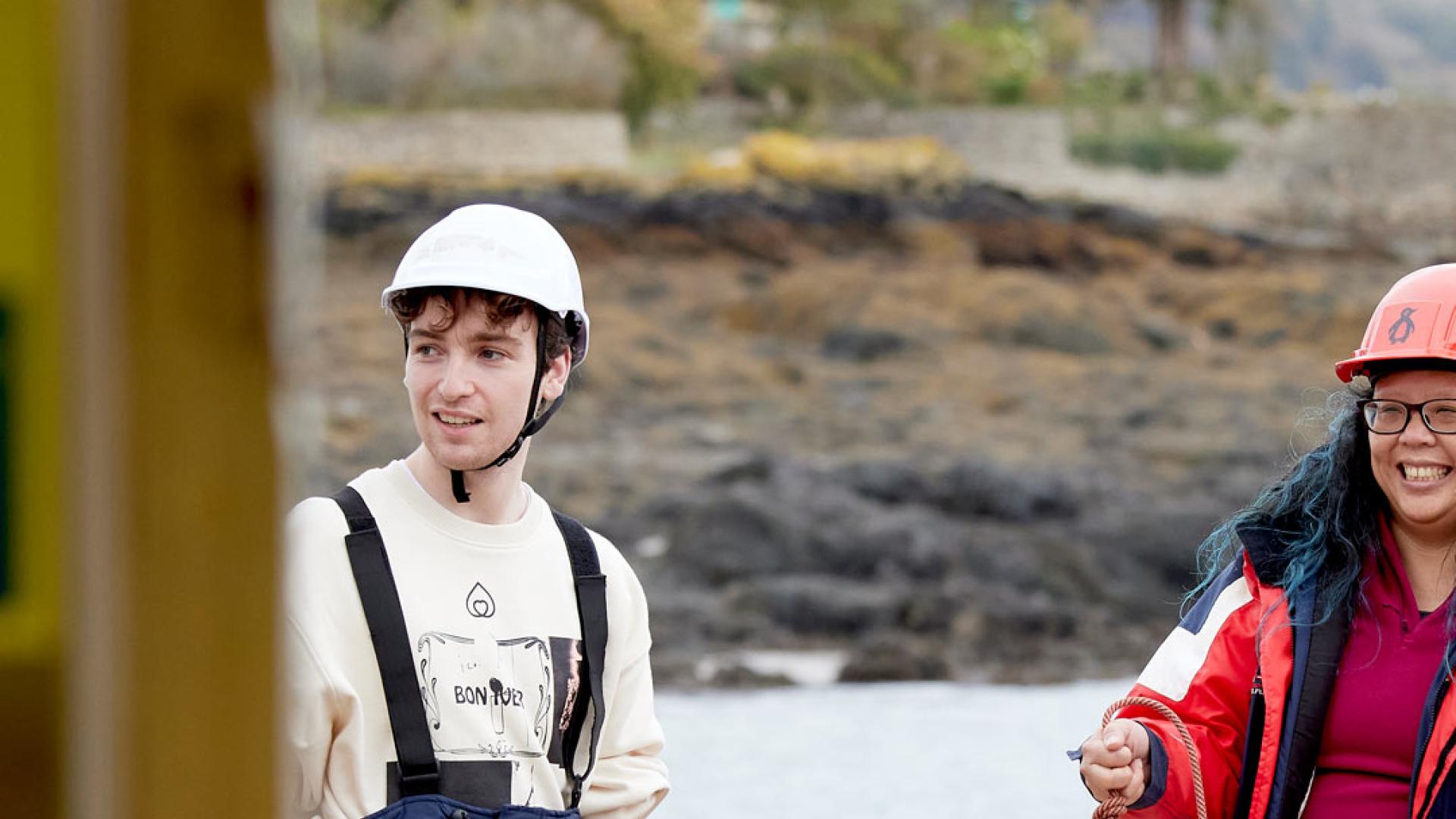 Students onboard research vessel