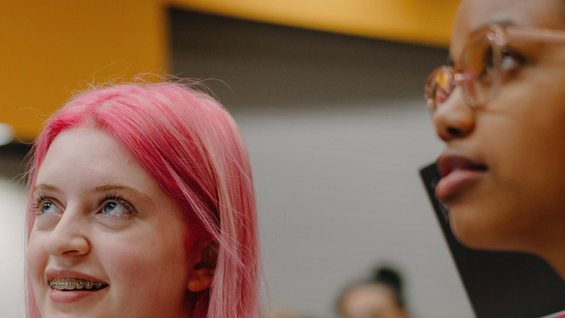 Students in Bangor lecture theatre