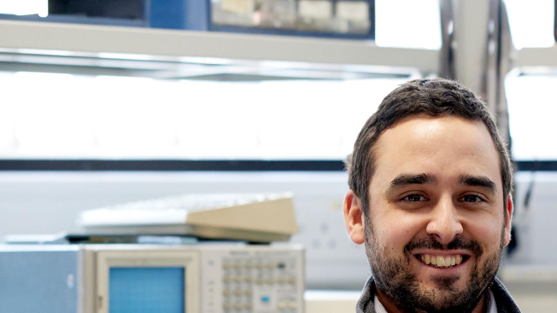 Electronic Lecturer sitting in electronics lab