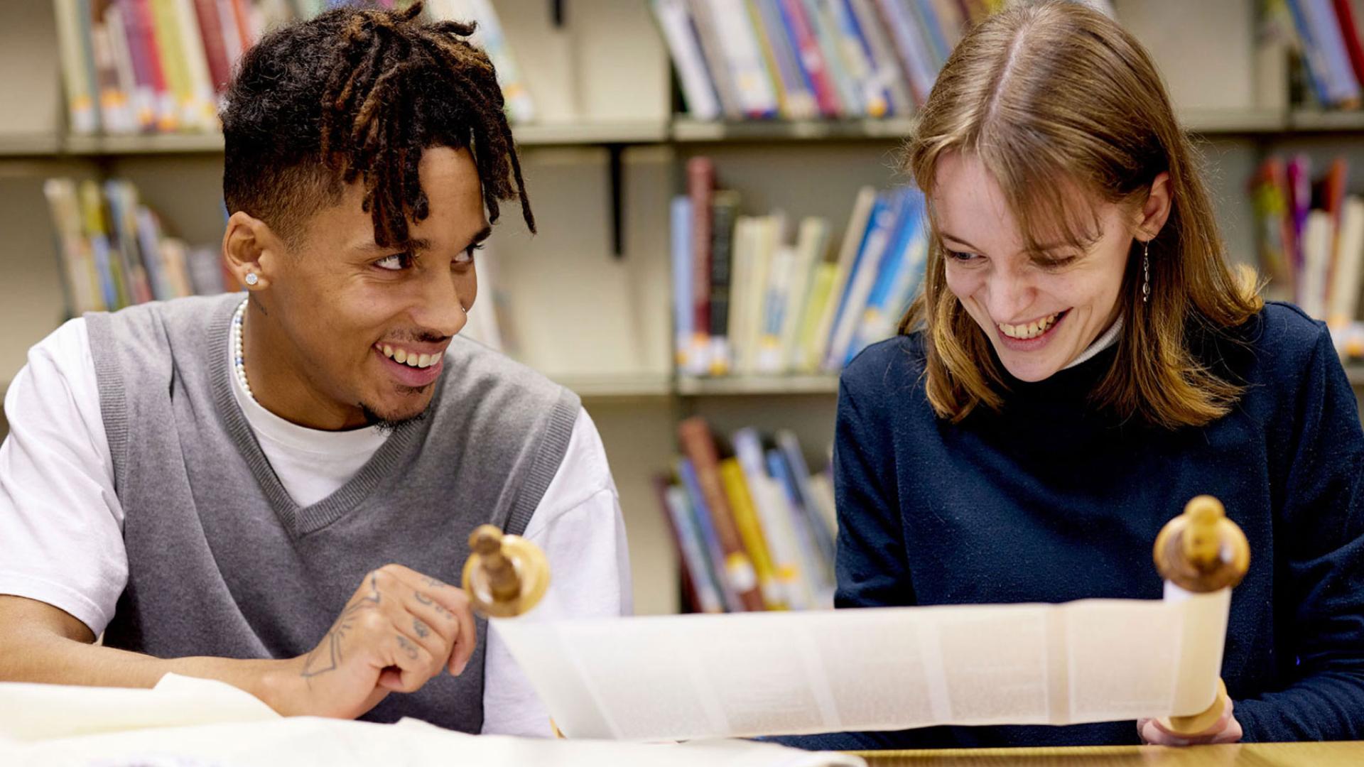 Students reading literature