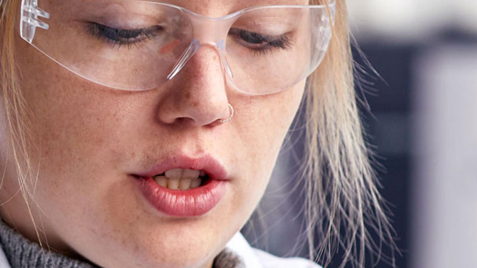 Student working in a lab