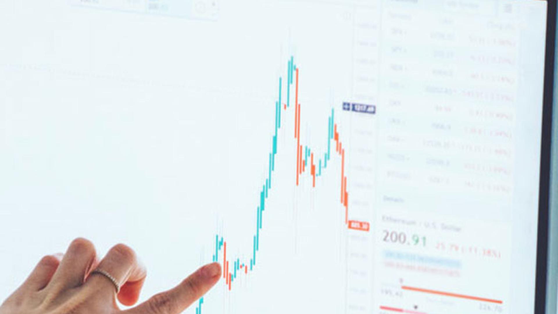 Financial information on screen