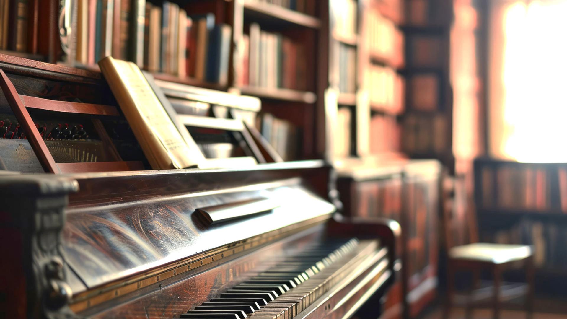 Piano and history books