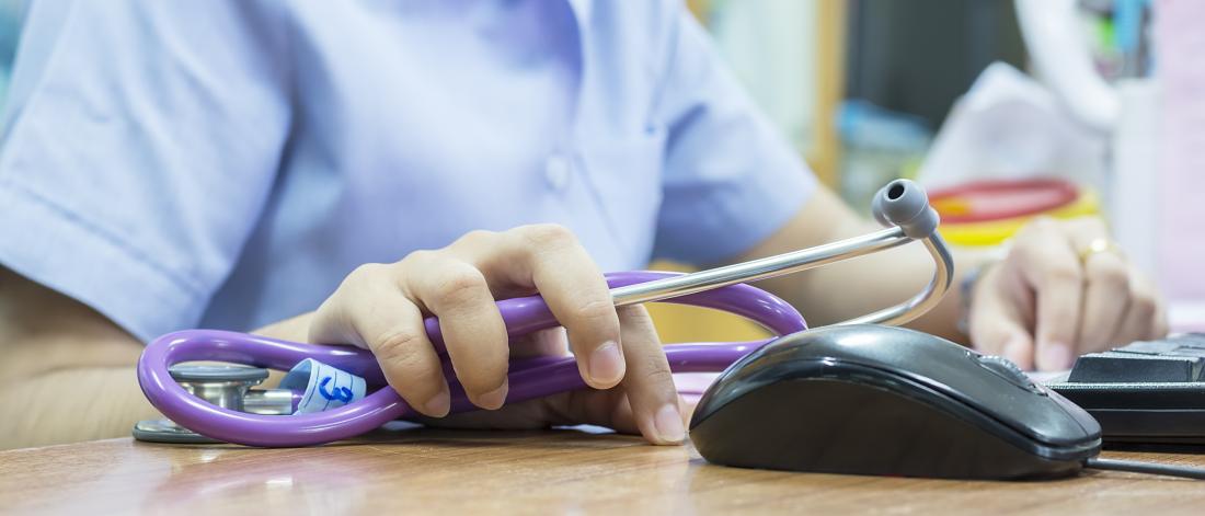 Nurse holding a stethoscope 