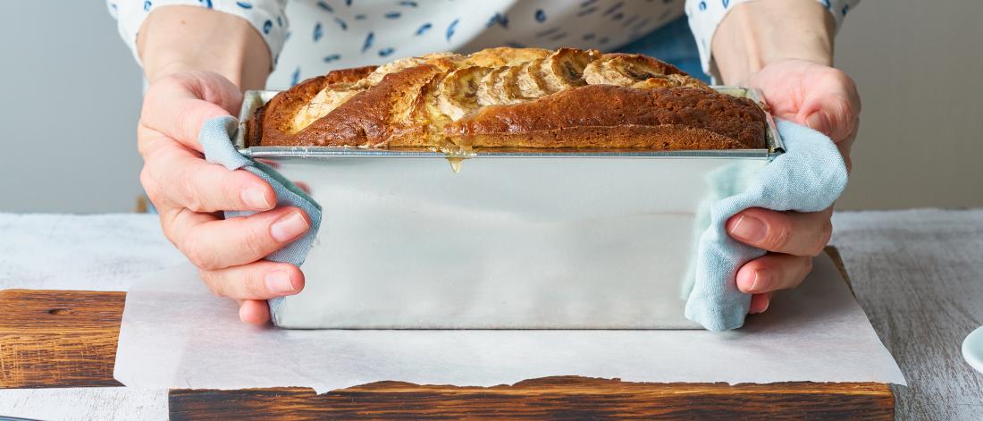 Baking banana bread