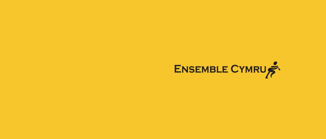 Ensemble Cymru logo on a yellow background