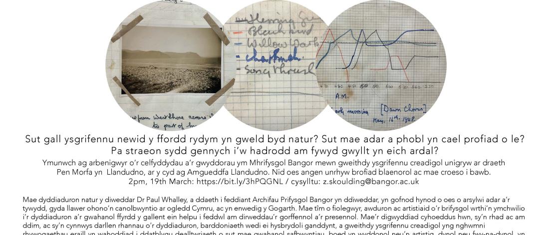Llun o boster digwyddiad Tirluniau ar Adennydd