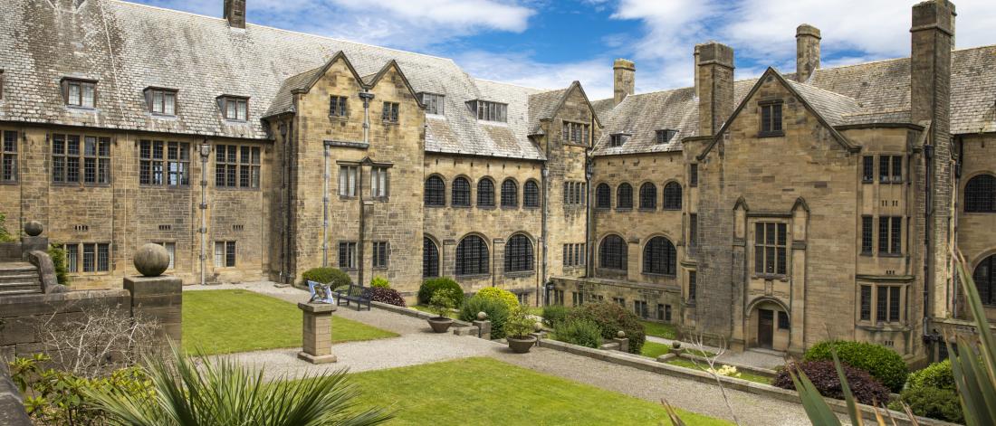 Inner Quad at Bangor University Main Arts Building