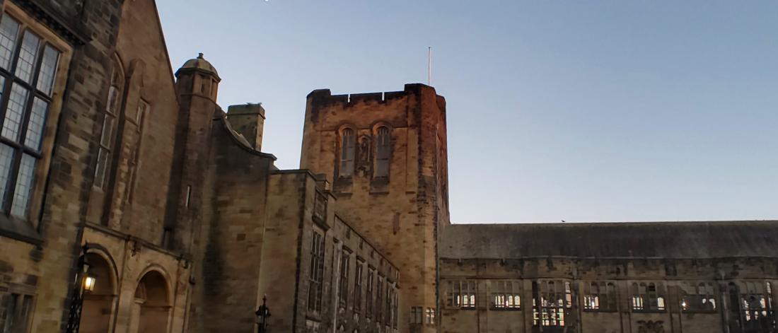 Bangor University Main Arts Building dusk