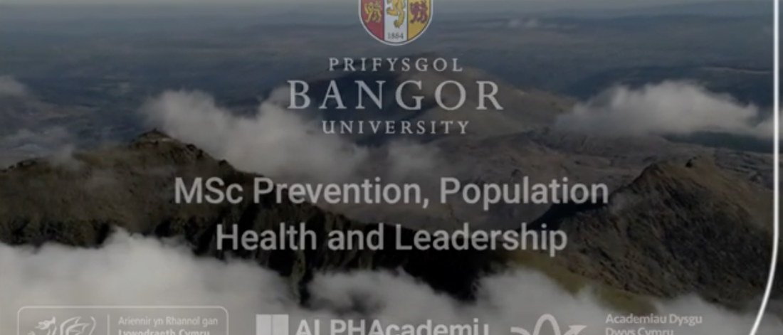 Thumbnail for the video showing Bangor University logo, video title