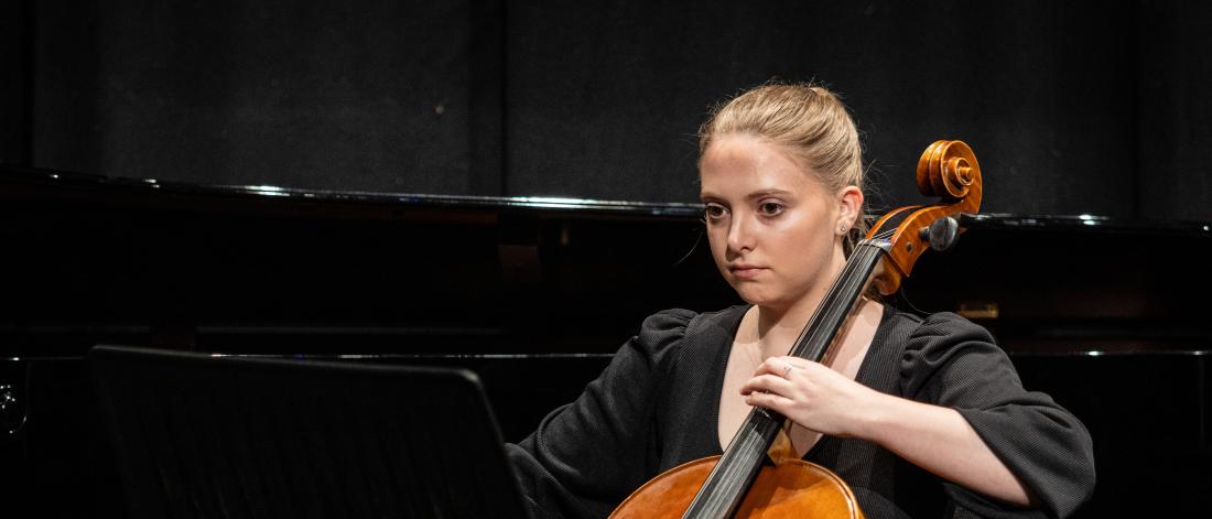 Person playing a cello