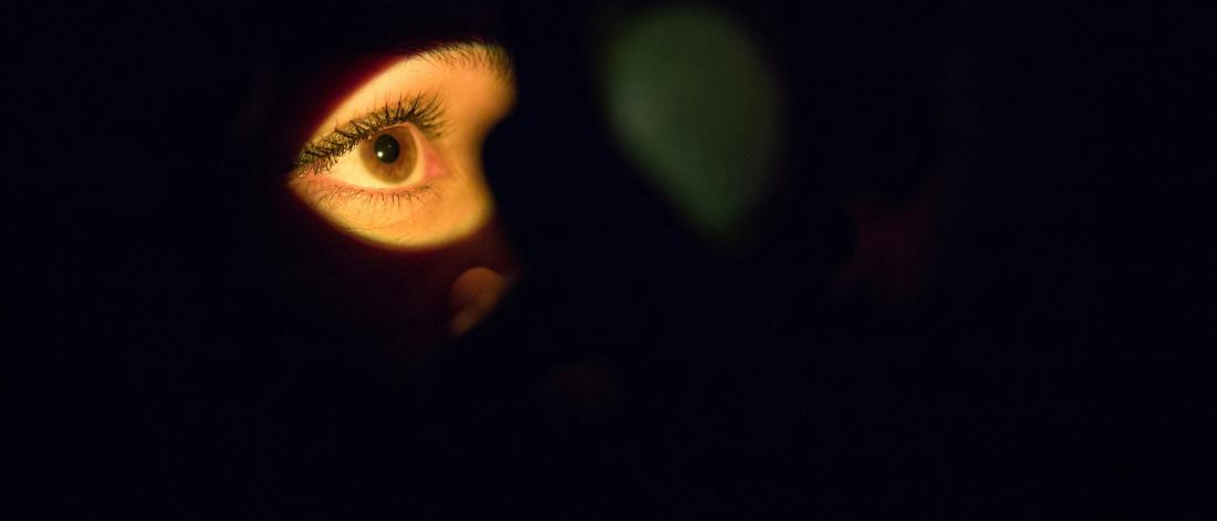 Picture of light shining on an eye