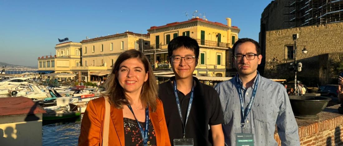 A photograph from the symposium, featuring Chiara, Cem, and Binru (Hong Ngoc Nguyen participated virtually), commemorates this successful event.