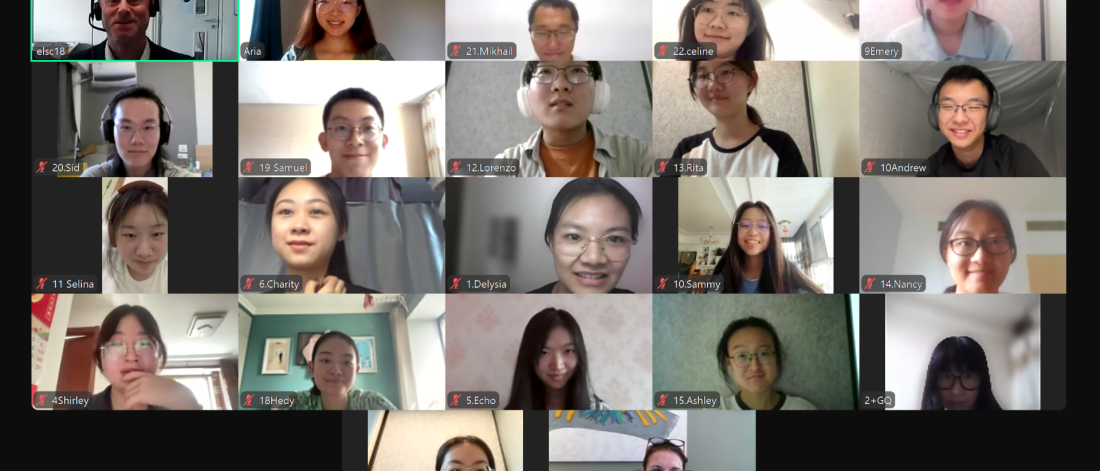 Students attending online course