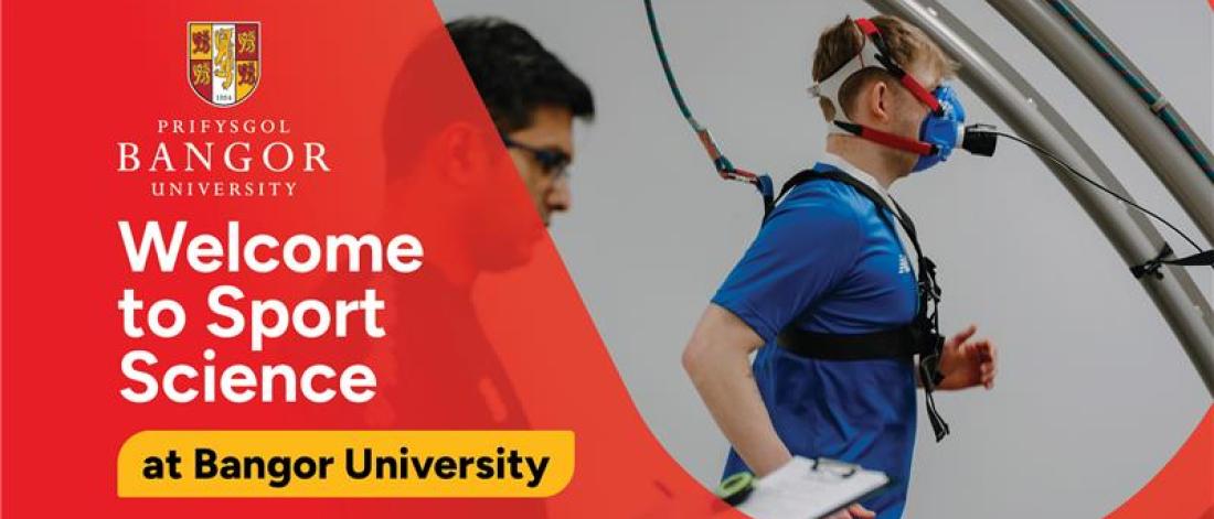 Red thumbnail with a shield shape featuring a student running on a treadmill with a breathing mask on