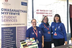Student Services staff at the information stands during an Open Day