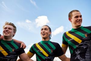 Students from the Men's Rugby Team during a match 