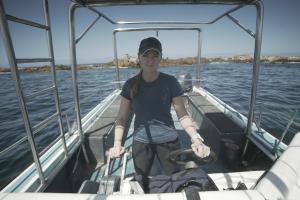 woman on boat