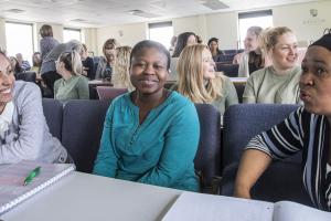Students in lecture on Wrexham Campus