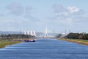 Image of an industrial landscape and the River Dee in the centre