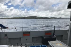 Sea looking out from aboard a boat