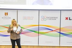 Rhiannon Owen presenting at the Enterprise By Design final