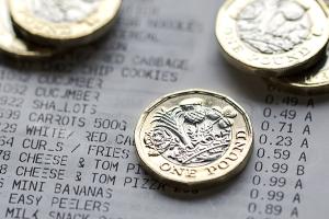 Coins on a till receipt