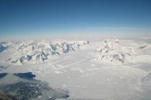 Blue sky and glaciers