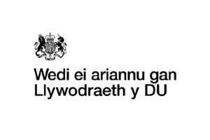 Logo Wedi ei ariannu gan Llywodraeth y DU