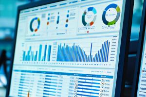 Economic chart data displayed on a computer screen