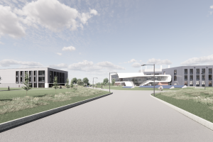 Sketch of Science Park buildings in Anglesey