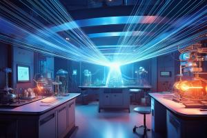 Imaginary photograph of a laser lab