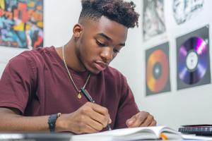 Creative Writing student writing 