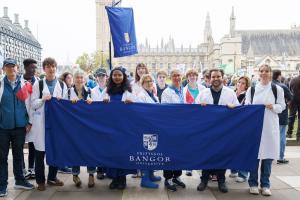 Bangor University staff and students attend the March for Clean Water protest in London