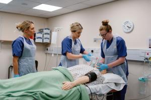 nursing students in Bangor uniforms